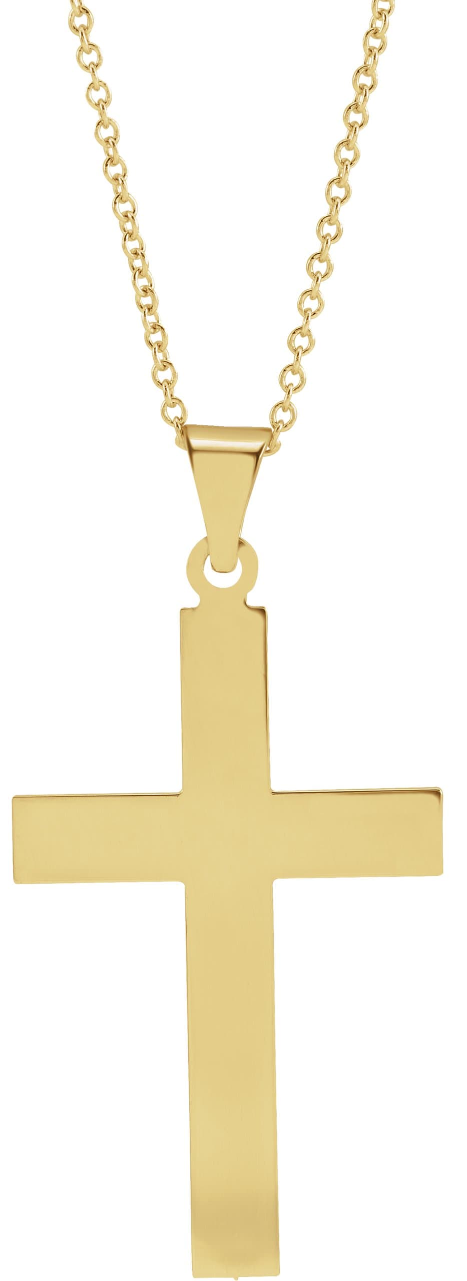 14K White 39 x 25 mm Cross 18 Necklace