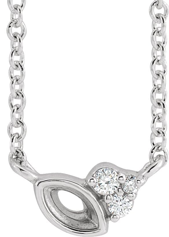 14K Rose Gold 1/10 CTW Natural Diamond 16" Necklace 