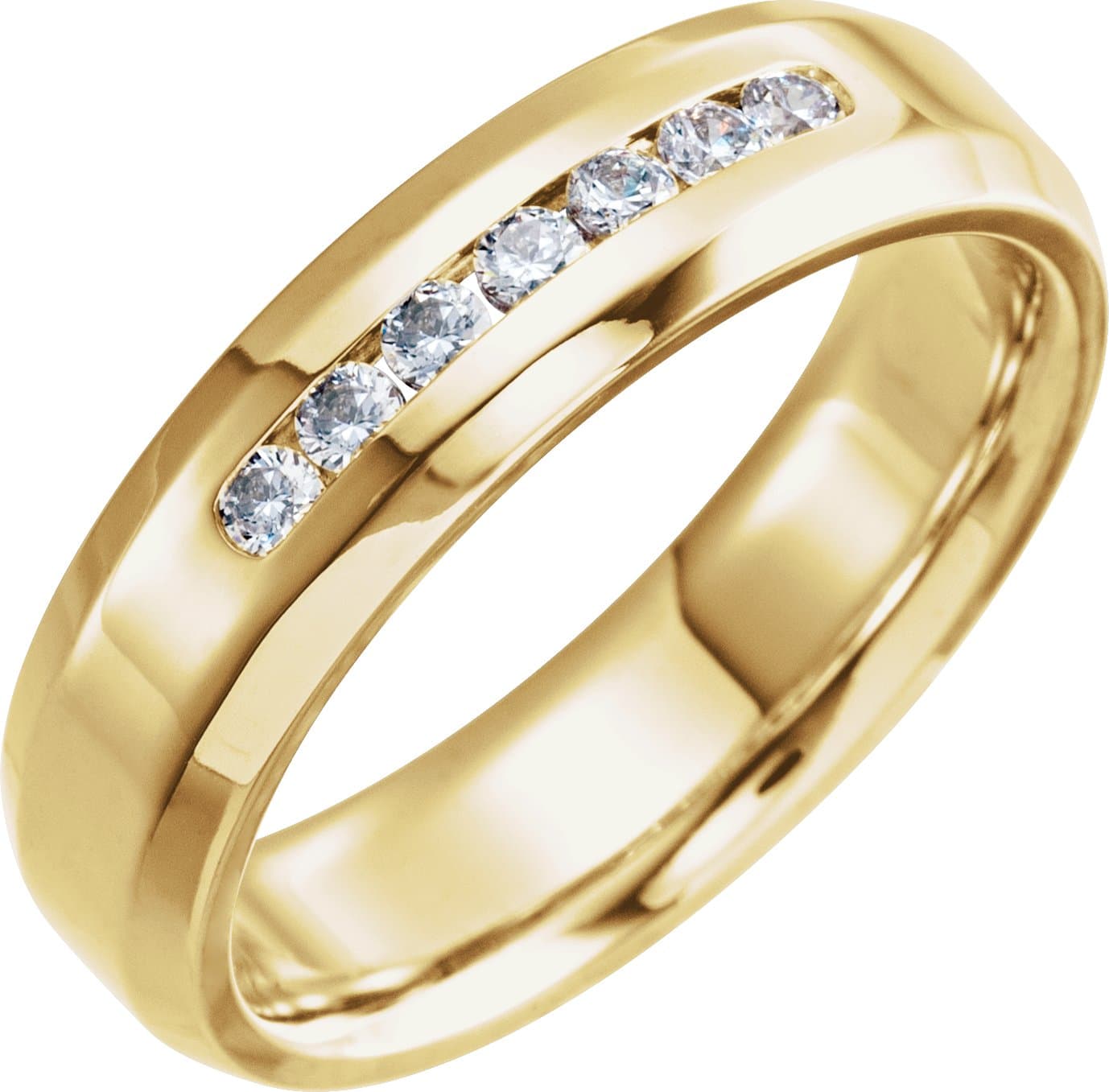 14K Rose 1/4 CTW Natural Diamond Beveled-Edge Band Size 13