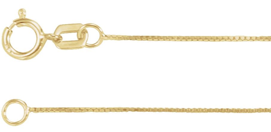 14K White .55 mm Box 18 Chain