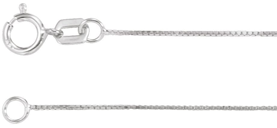 14K White .55 mm Box 18 Chain