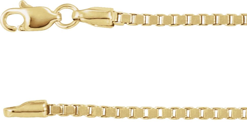 14K White 1.82 mm Box 16 Chain