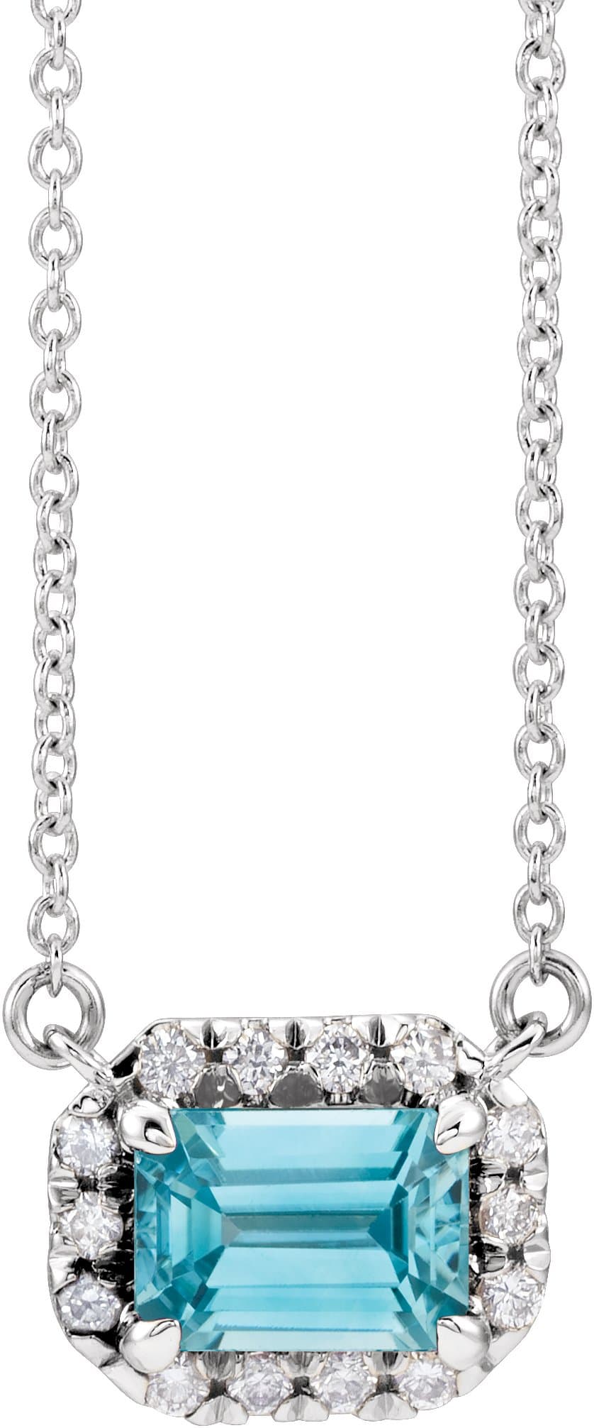 14K Rose 5x3 mm Lab-Grown Alexandrite & 1/8 CTW Natural Diamond Halo-Style 16 Necklace