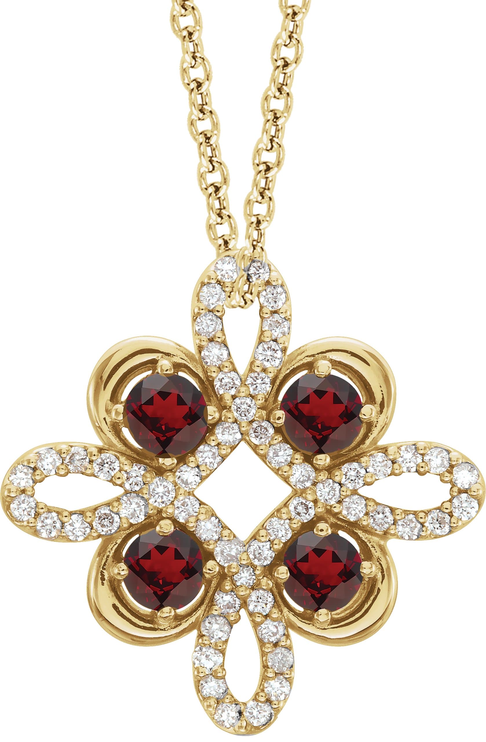 14K Rose 1/3 CTW Natural Diamond Clover 18 Necklace