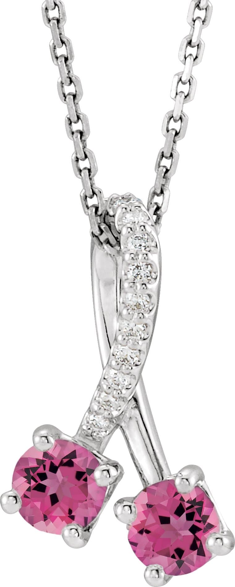 14K White Gold 1/2 CTW Natural Diamond Pendant  