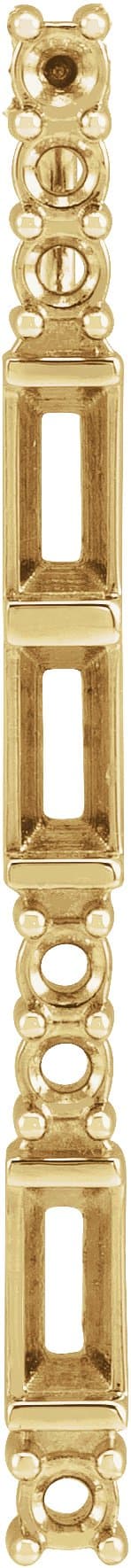 14K Rose Gold 4x2 mm Baguette Bar 16-18" Necklace Mounting