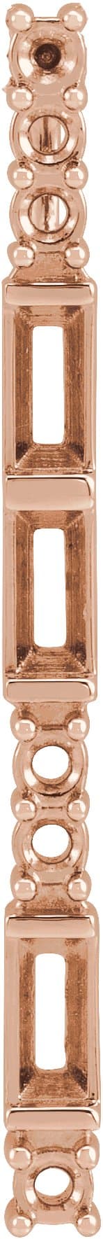 14K Rose Gold 4x2 mm Baguette Bar 16-18" Necklace Mounting