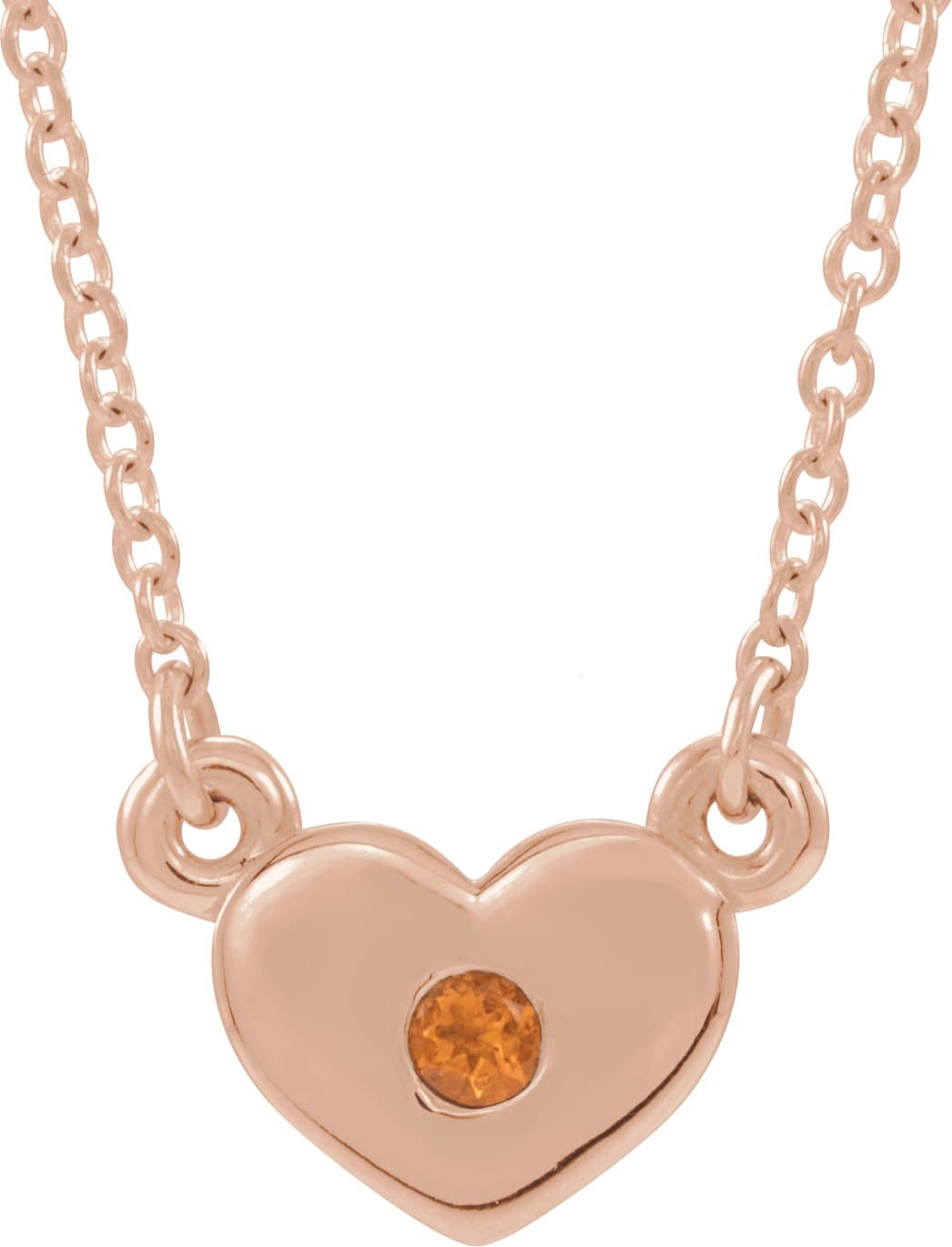 14K Rose .03 CTW Natural Diamond Heart 16 Necklace