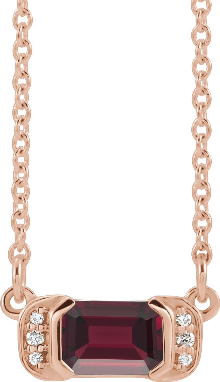14K Rose 1/2 CTW Natural Diamond Bar 16 Necklace