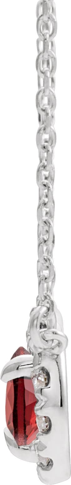 French-Set Halo-Style Necklace or Center view 2