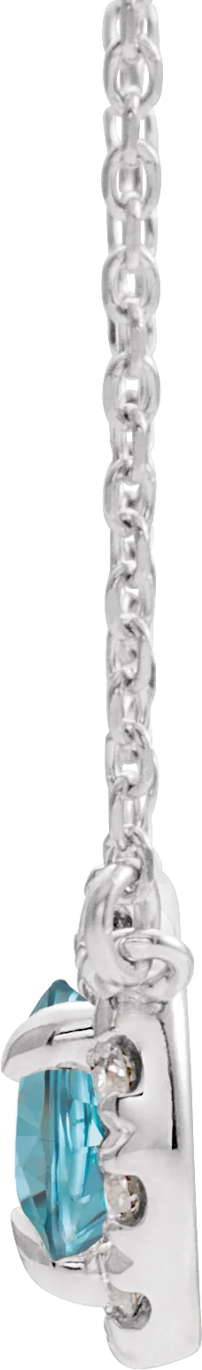 French-Set Halo-Style Necklace, view 3