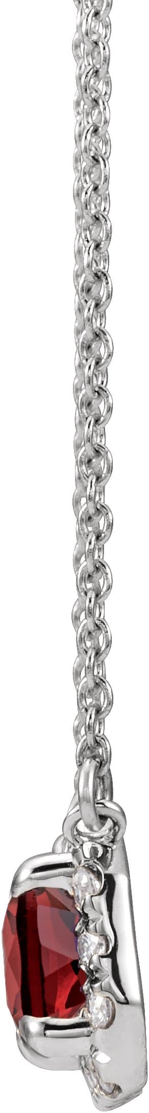 French-Set Halo-Style Necklace or Center view 2