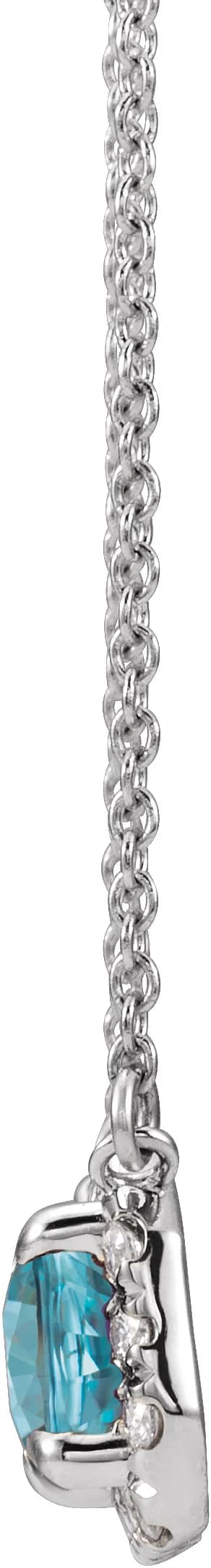 French-Set Halo-Style Necklace, view 3