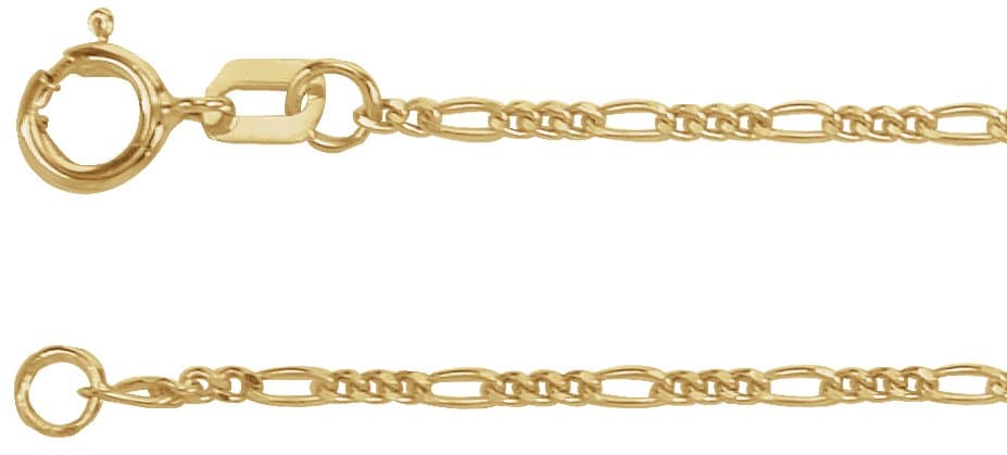 14K White 1.28 mm Figaro 16 Chain