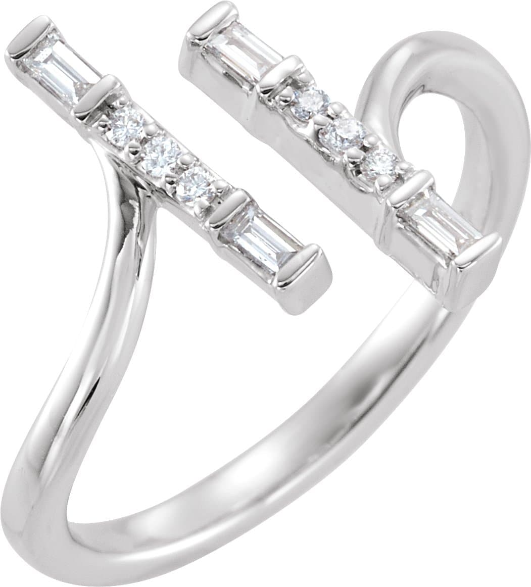 14K Rose 1/6 CTW Natural Diamond Double Bar Ring