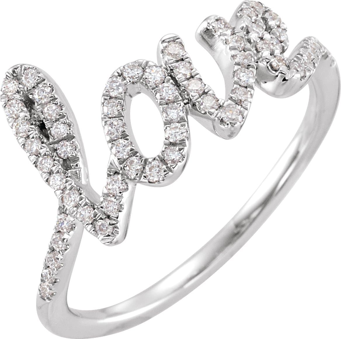 14K Rose 1/4 CTW Natural Diamond Love Ring