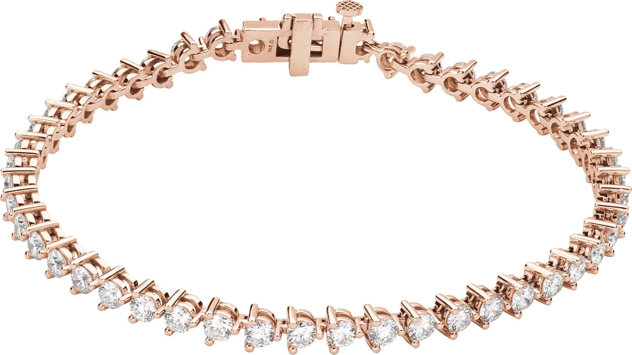 14K Yellow Gold 4 3/4 CTW Natural Diamond Line 7 1/4" Bracelet