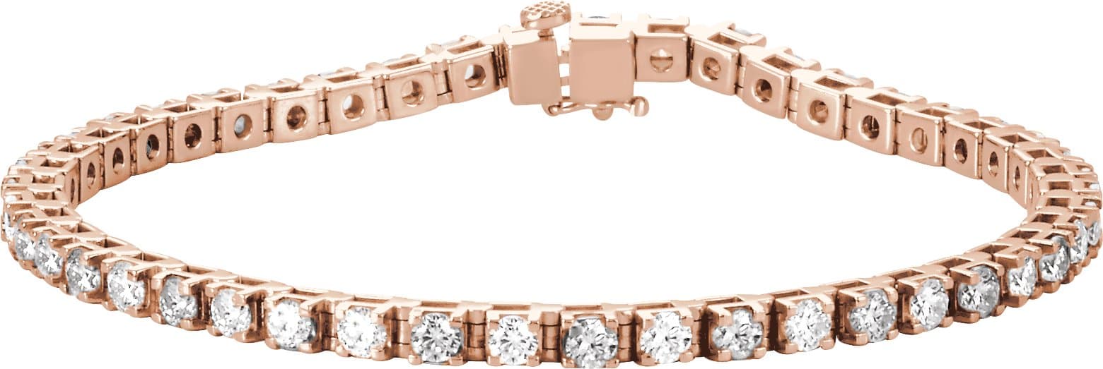 14K Rose 4 3/4 CTW Lab-Grown Diamond Line 7" Bracelet