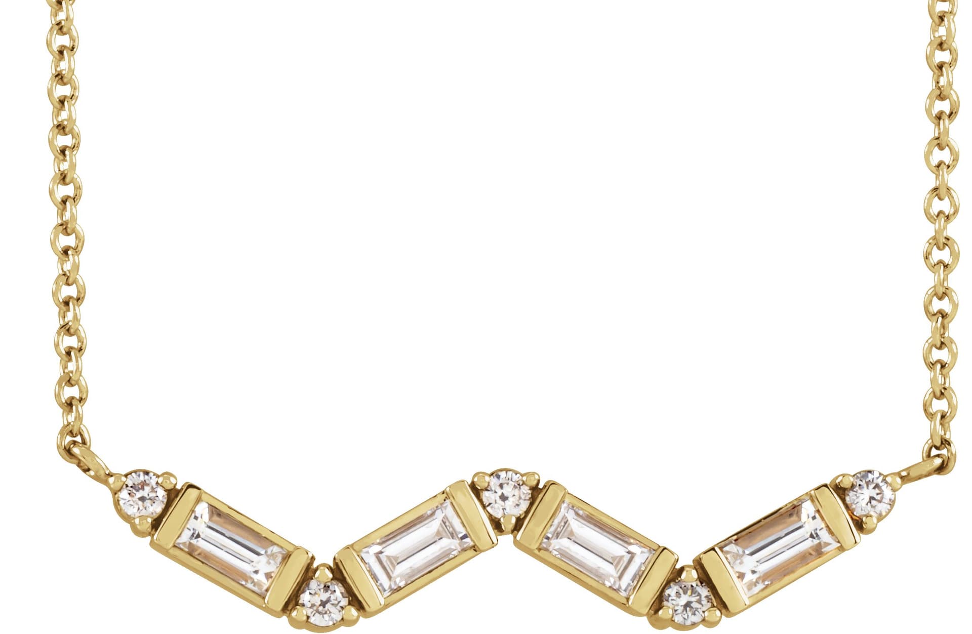 14K Rose 1/3 CTW Natural Diamond Bar 16 Necklace