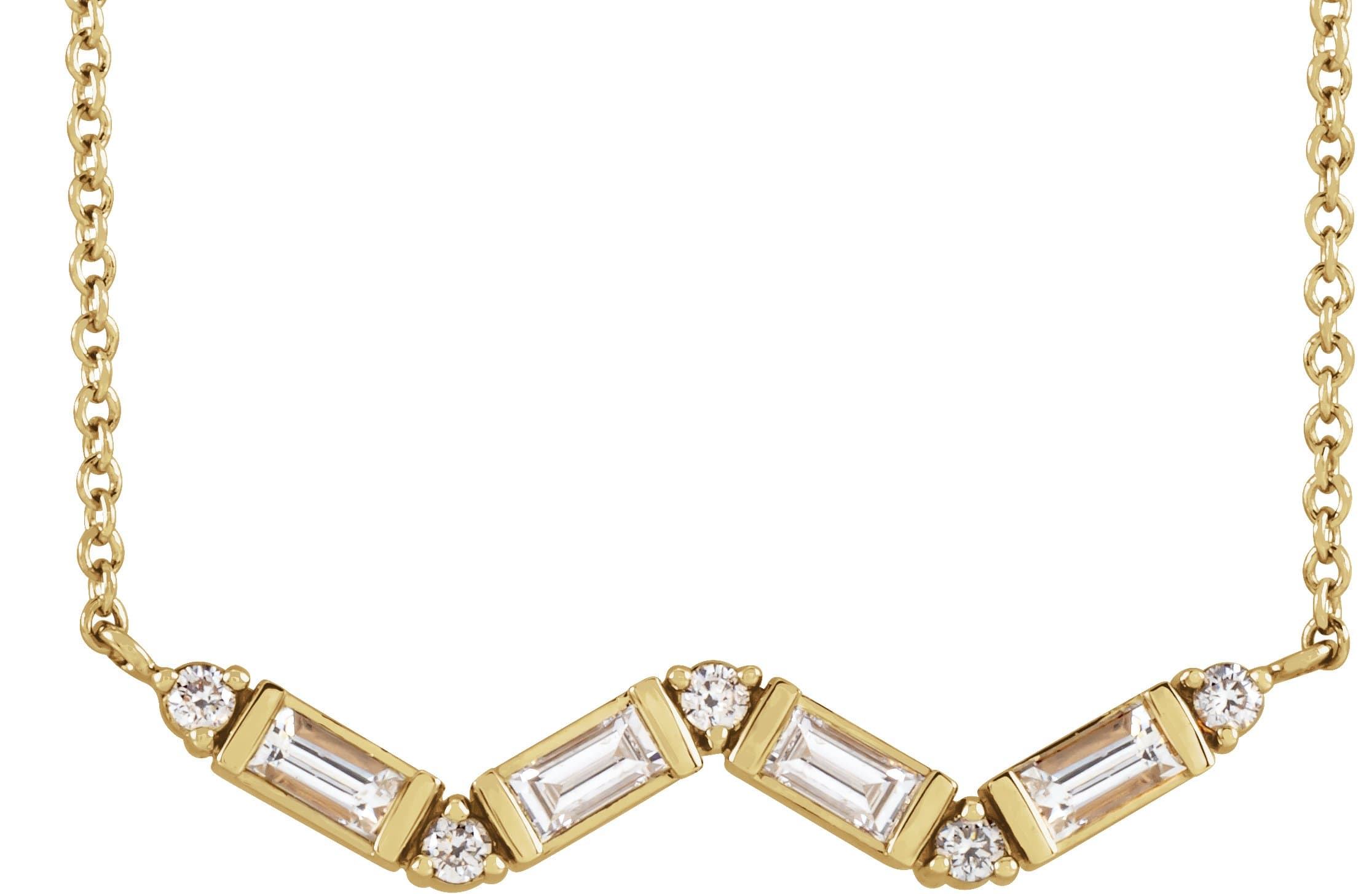 14K Rose 1/3 CTW Natural Diamond Bar 16 Necklace