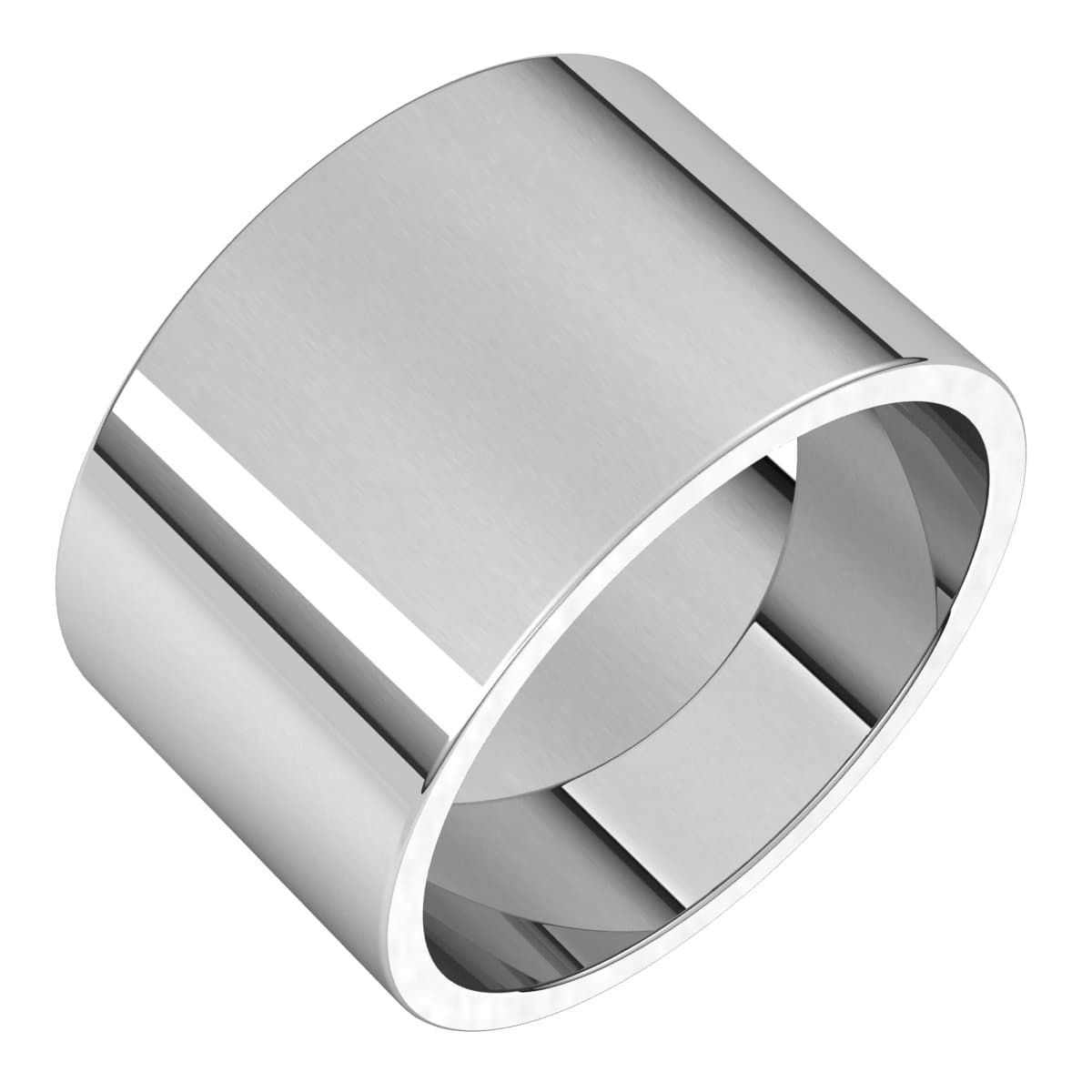 Sterling Silver 12 mm Flat Band Size 10 view 1