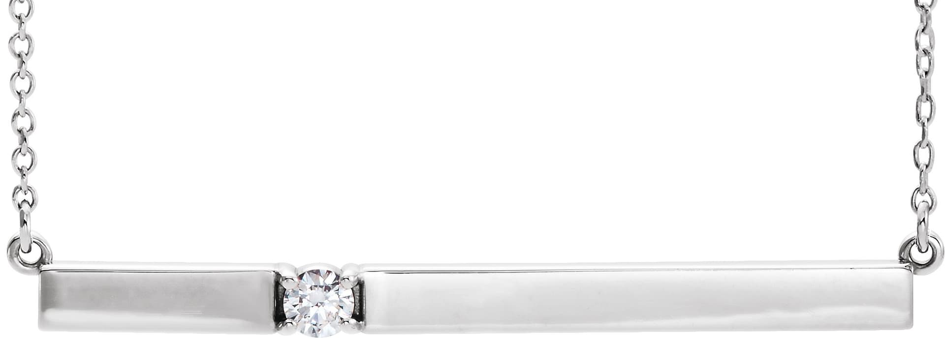 14K Rose 1/10 CTW Natural Diamond Bar 17.5" Necklace