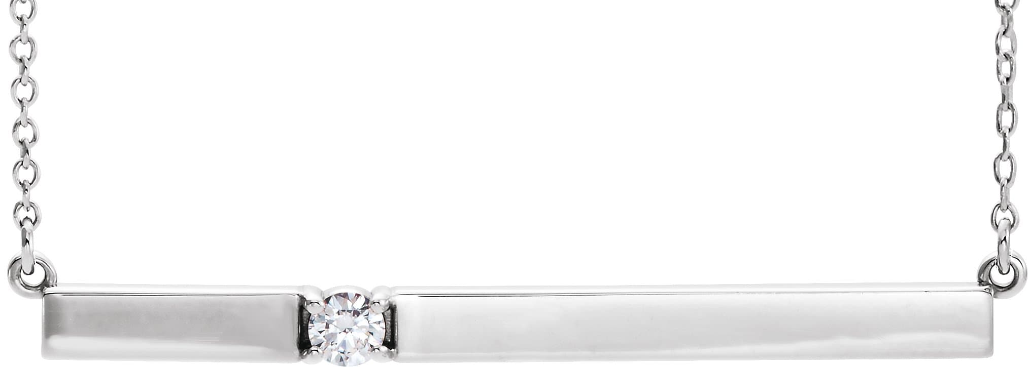 14K Rose 1/10 CTW Natural Diamond Bar 17.5" Necklace