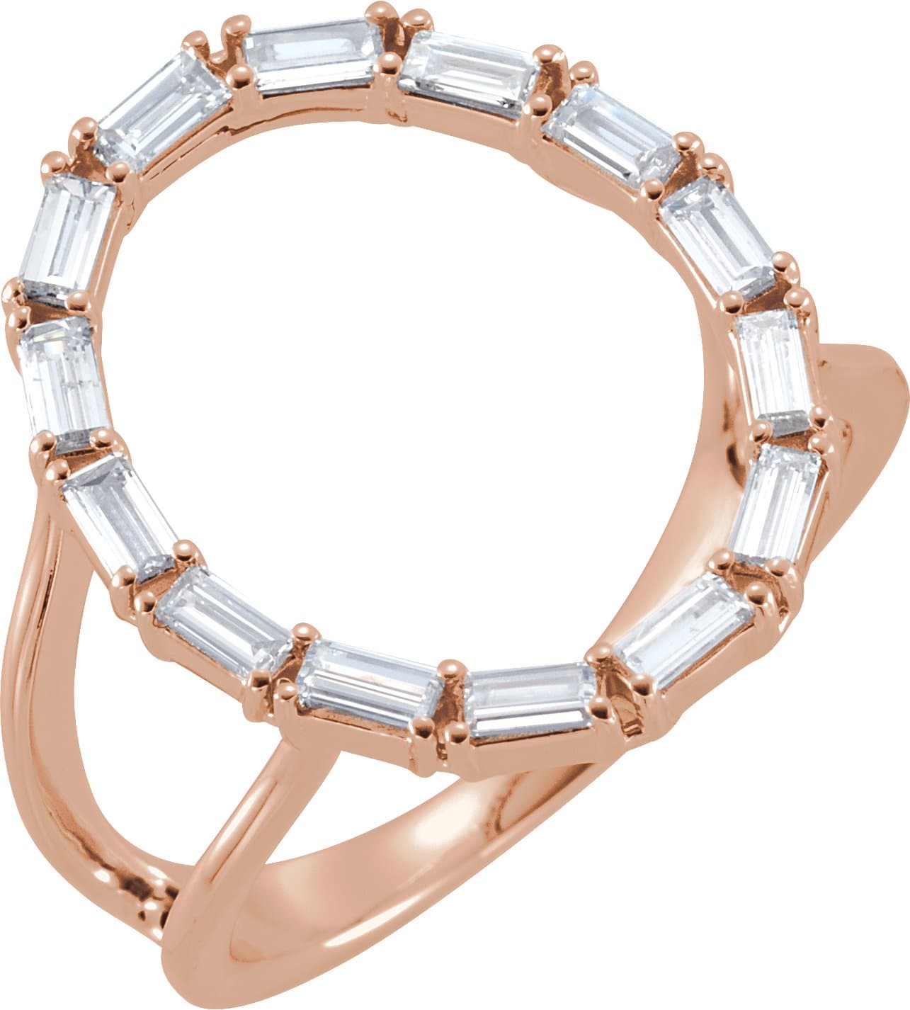 14K Rose 1/2 CTW Natural Diamond Negative Space Ring