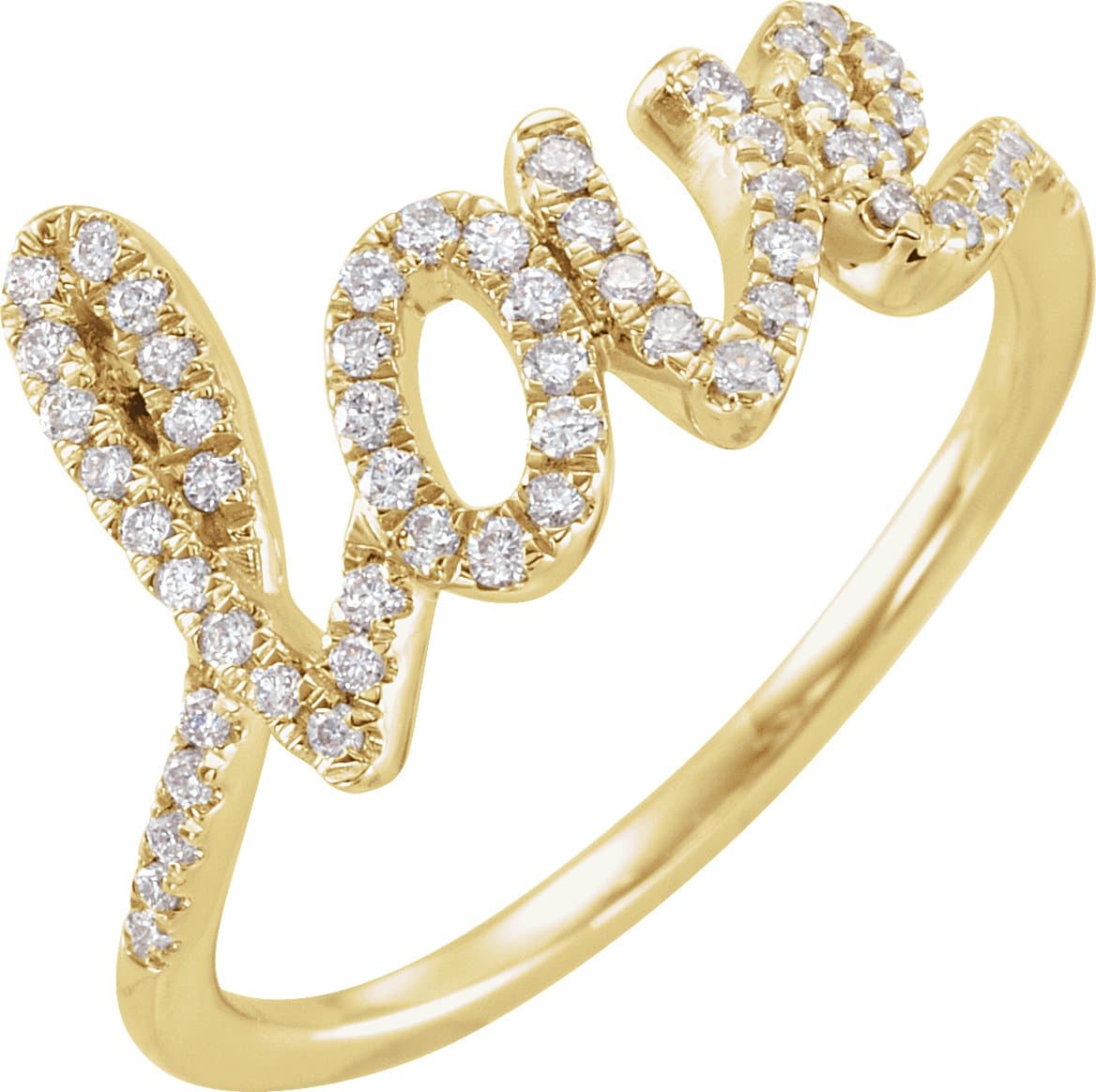 14K Rose 1/4 CTW Natural Diamond Love Ring