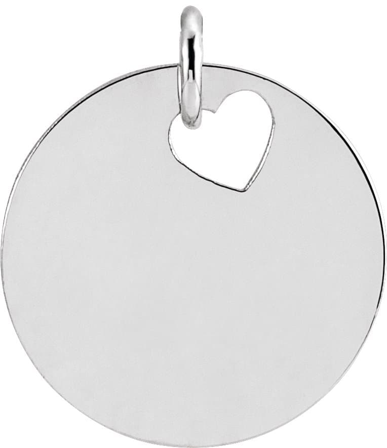 14K Rose Pierced Heart 15 mm Disc 16-18" Necklace