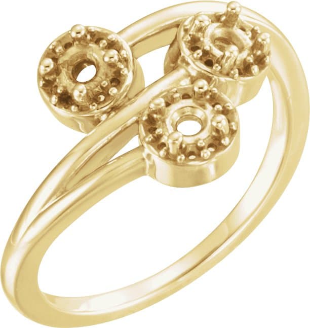 14K Rose 3/8 CTW Natural Diamond Three-Stone Ring