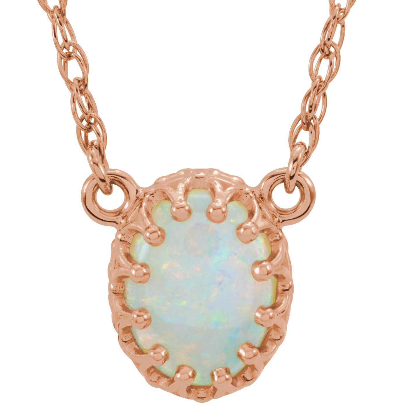 14K Rose 8x6 mm Oval Natural Pink Tourmaline 18 Necklace