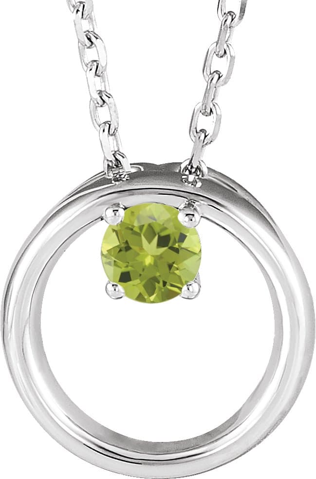 14K Rose 1/10 CT Natural Diamond Circle 16-18 Necklace