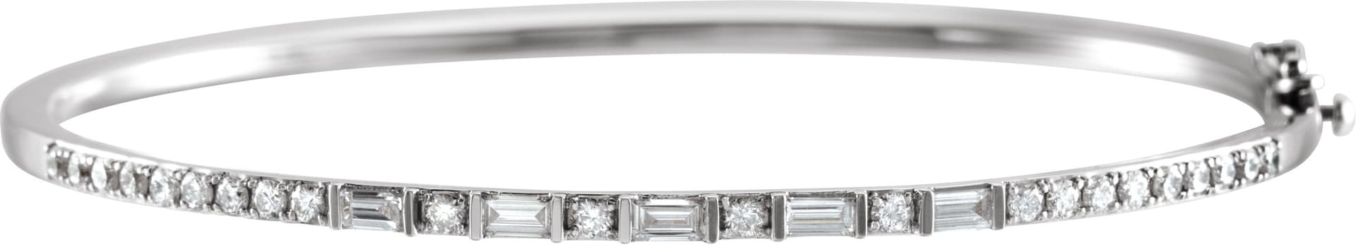 14K Rose 1 CTW Natural Diamond 7" Bangle Bracelet