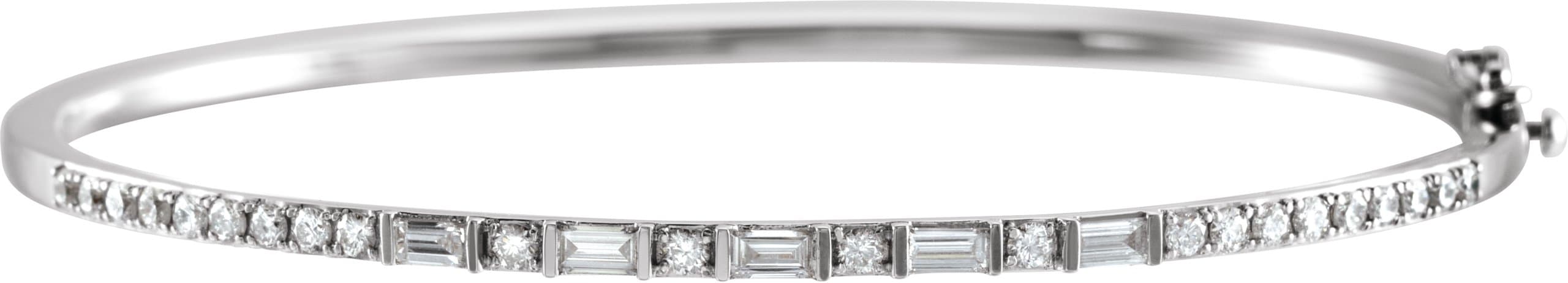 14K Rose 1 CTW Natural Diamond 7" Bangle Bracelet