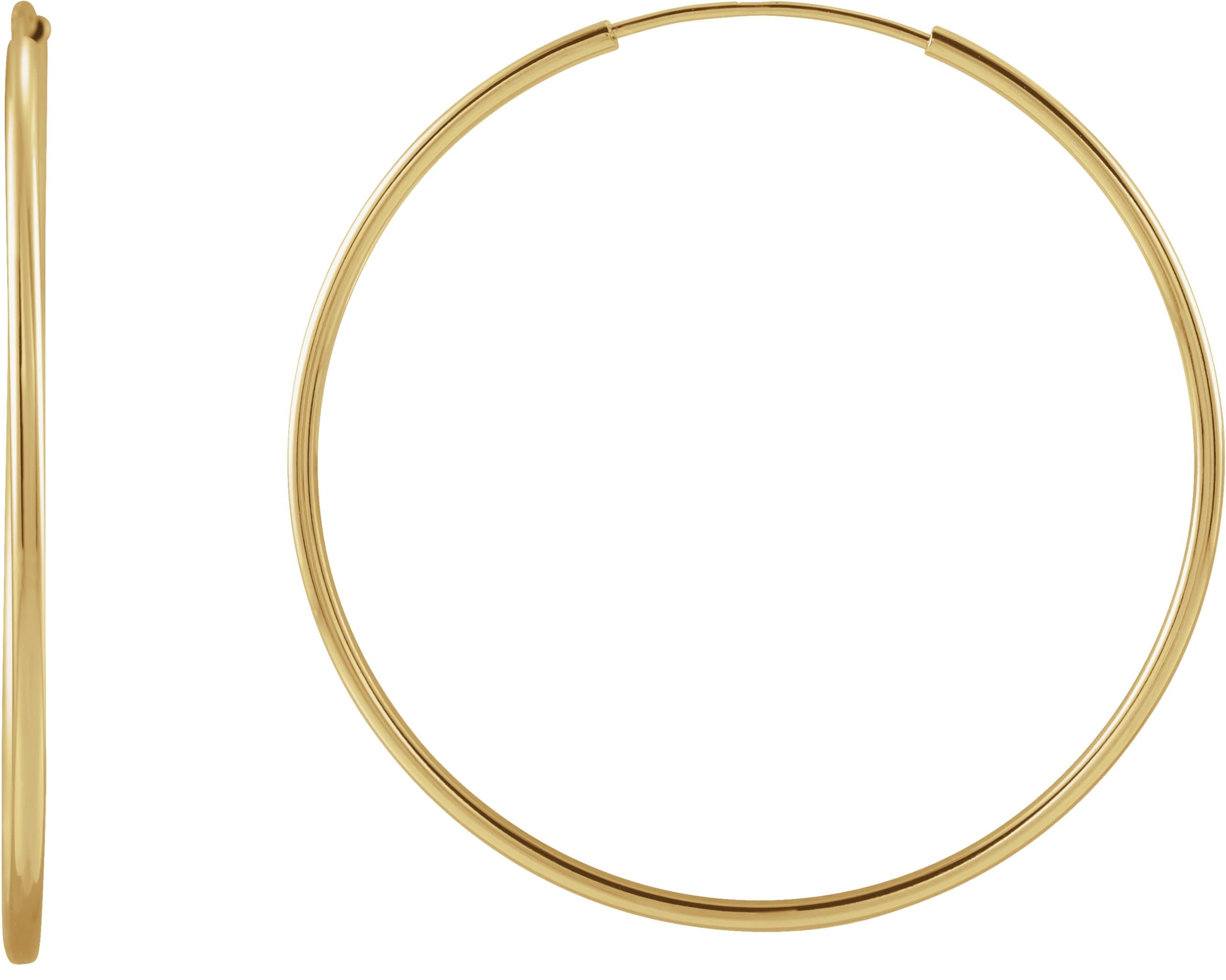 14K Rose Flexible Endless Tube 10 mm Hoop Earrings