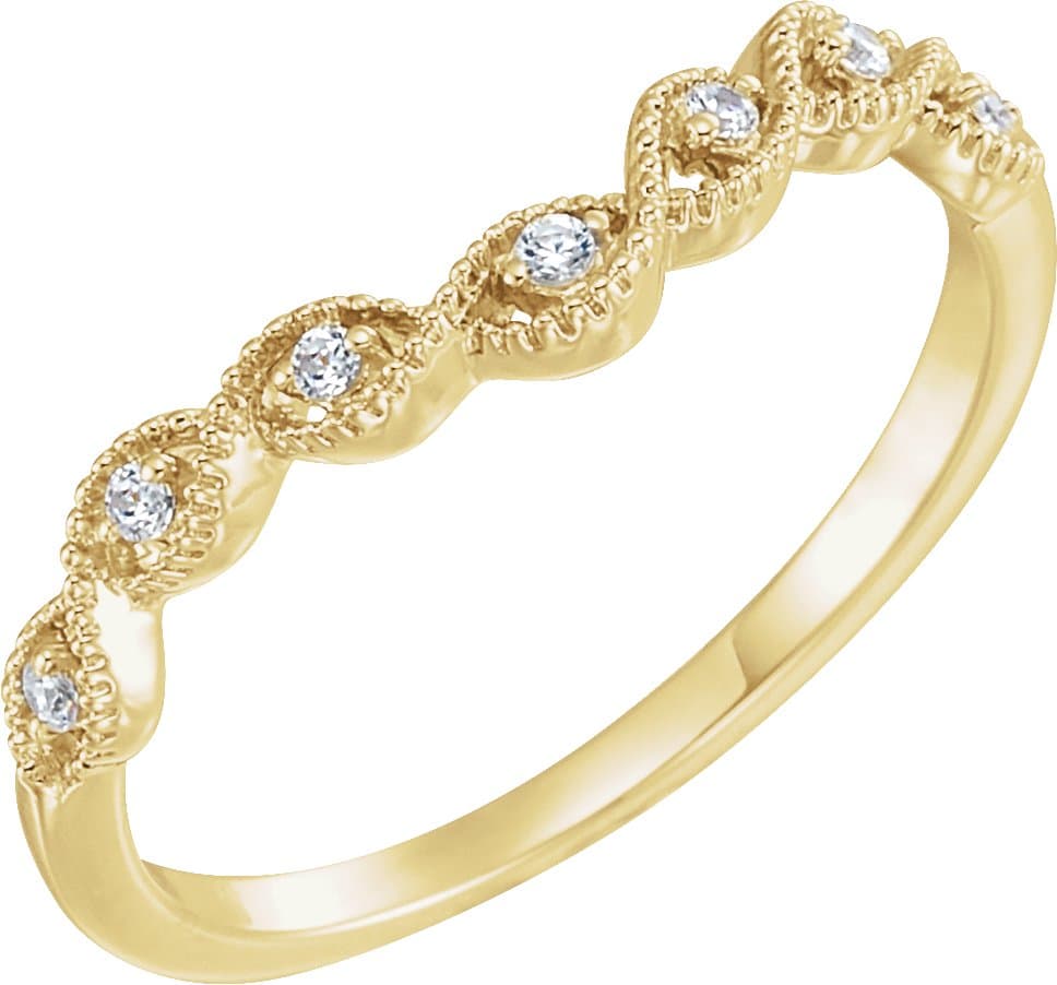 14K Rose .07 CTW Natural Diamond Contour Band
