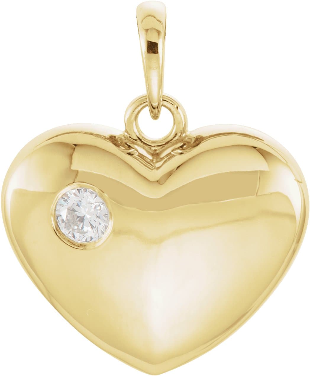 14K Rose .03 CT Natural Diamond Heart Pendant