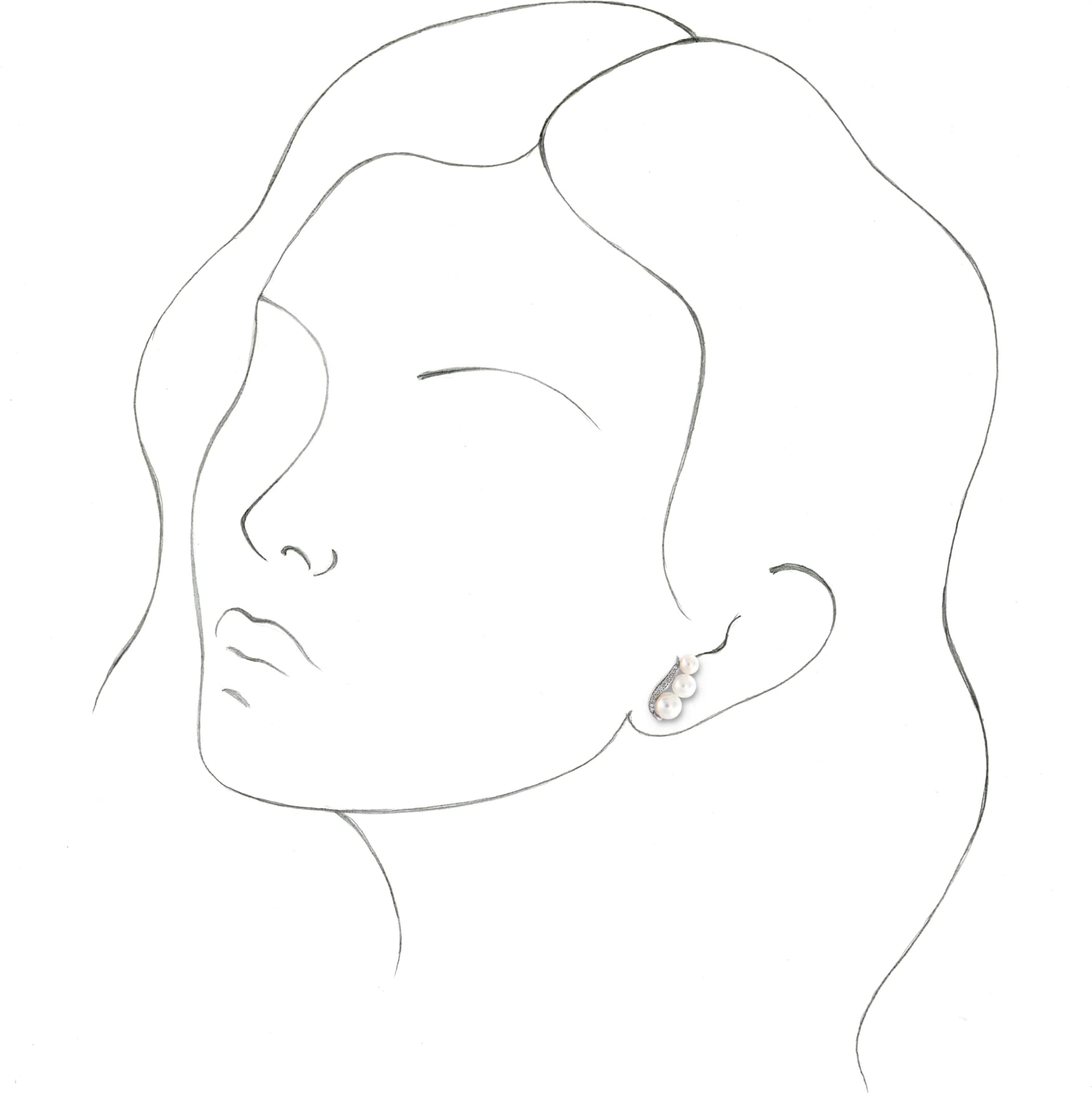 Accented Pearl Ear Climbers — view 4