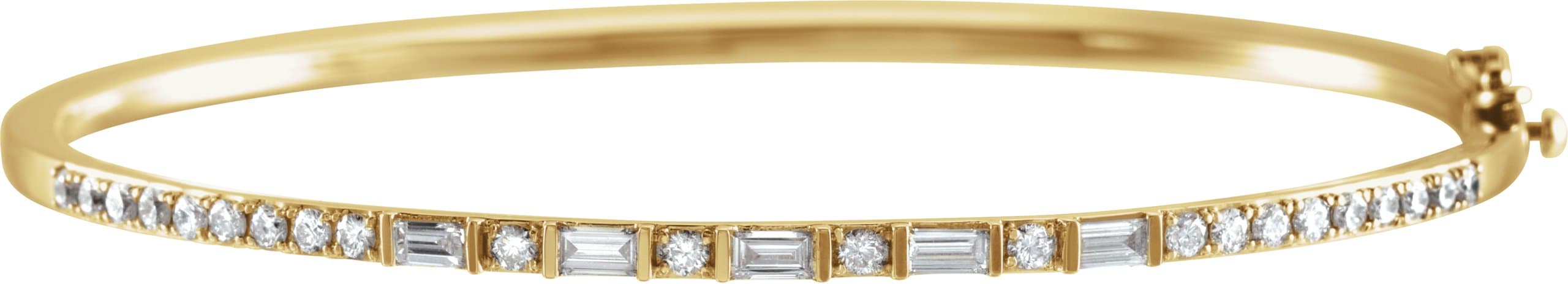 14K Rose 1 CTW Natural Diamond 7" Bangle Bracelet