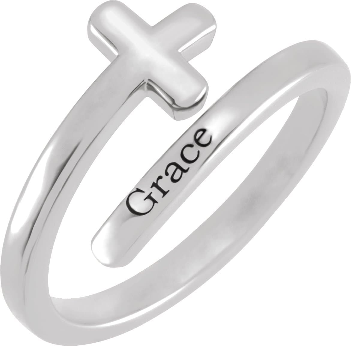 Engravable Sideways Cross Ring view 3