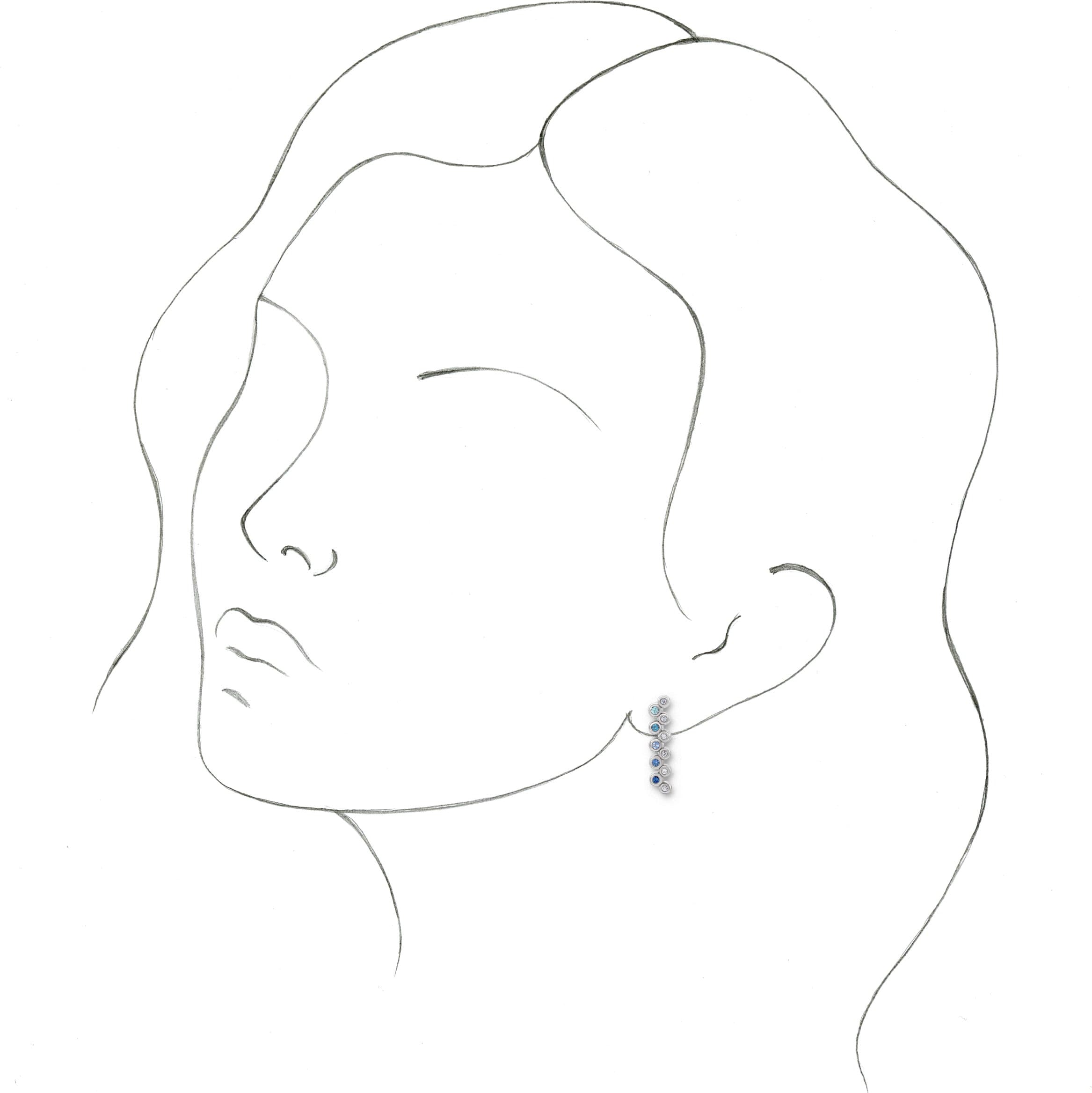 Bezel-Set Bar Earrings view 3