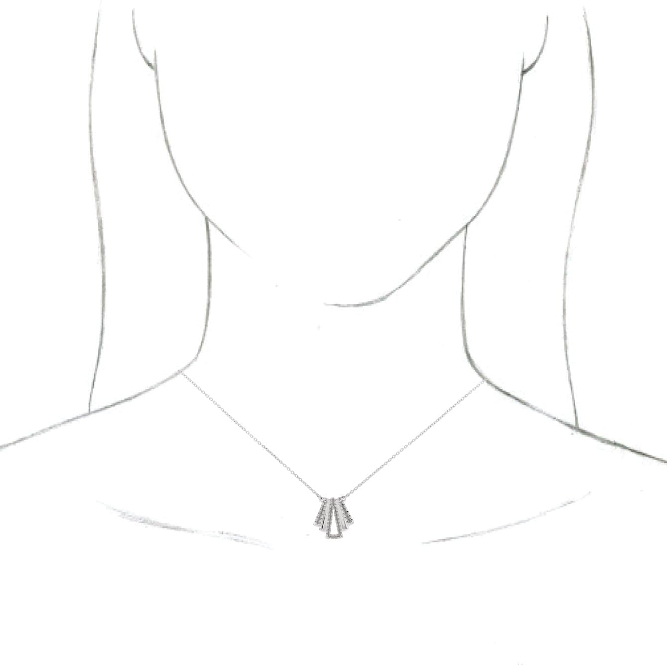 Accented Art Deco Necklace or Center view 3