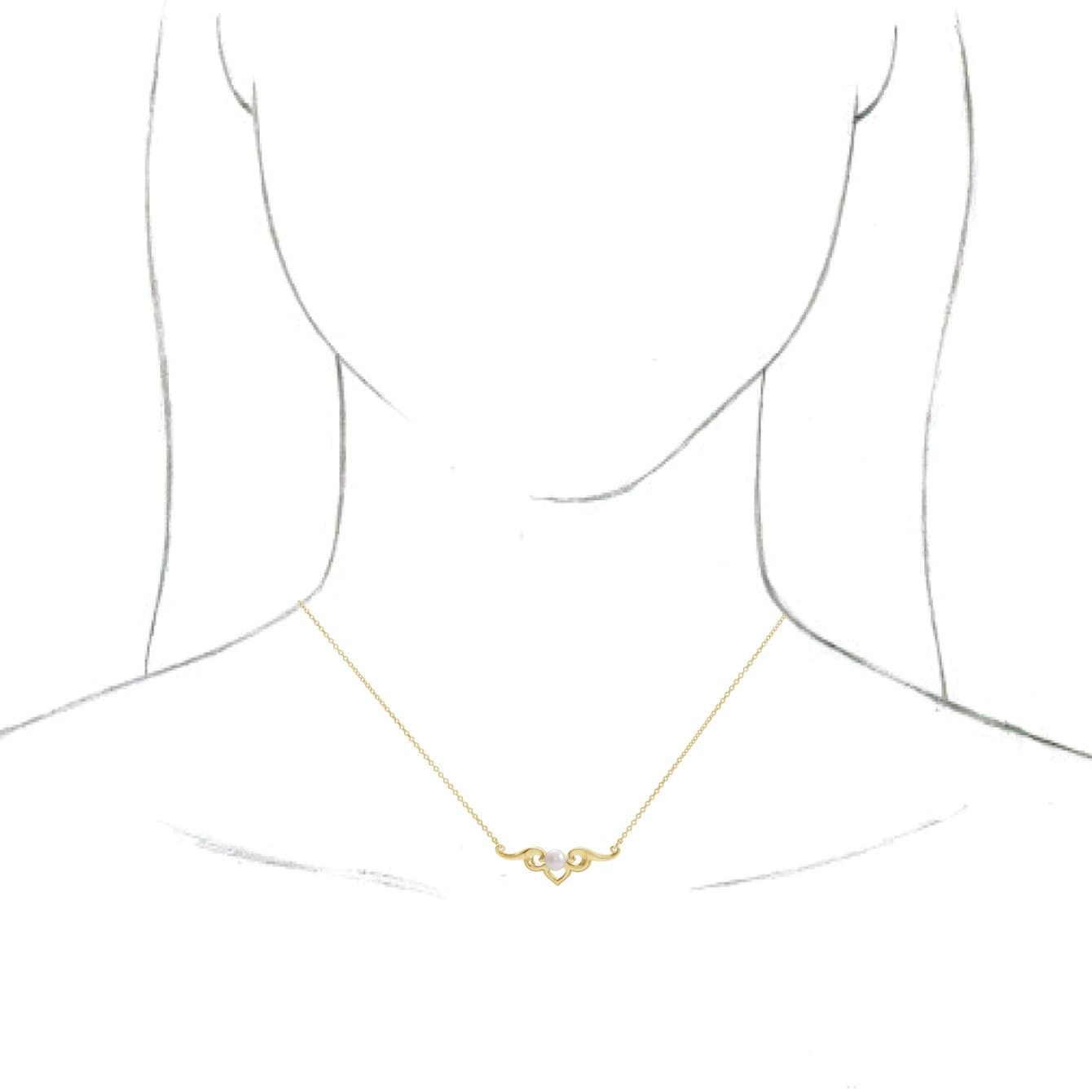 Vintage-Inspired Pearl Necklace or Center view 3