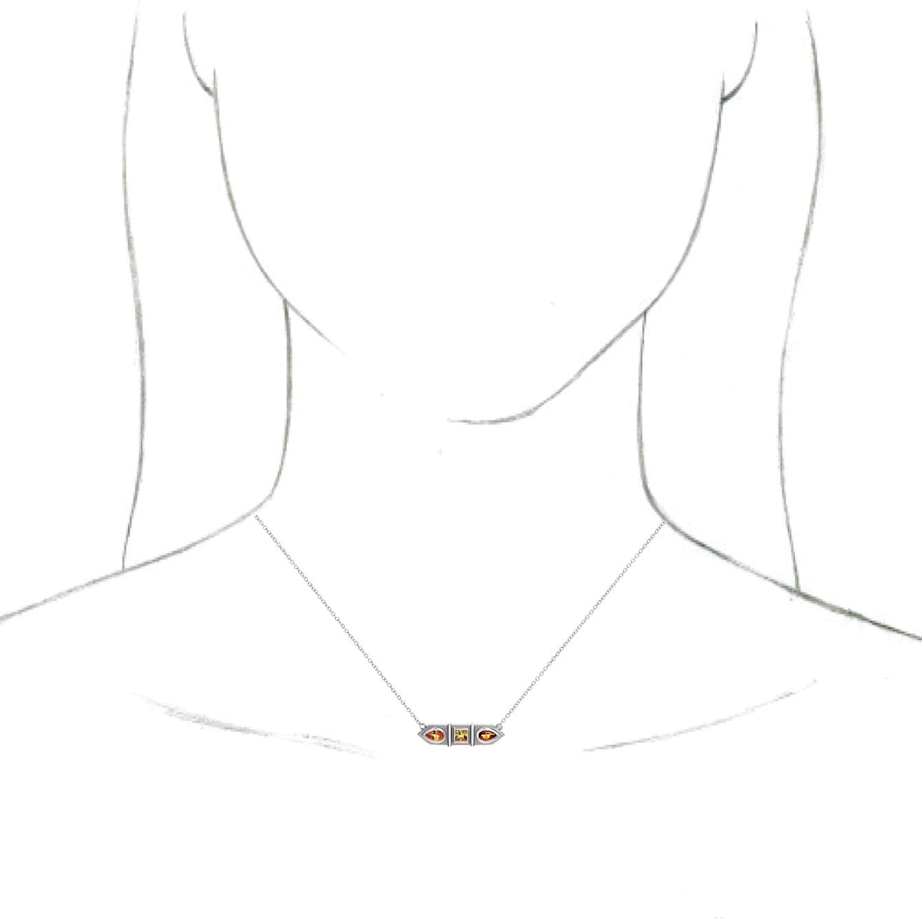 Geometric Bar Necklace or Center view 3