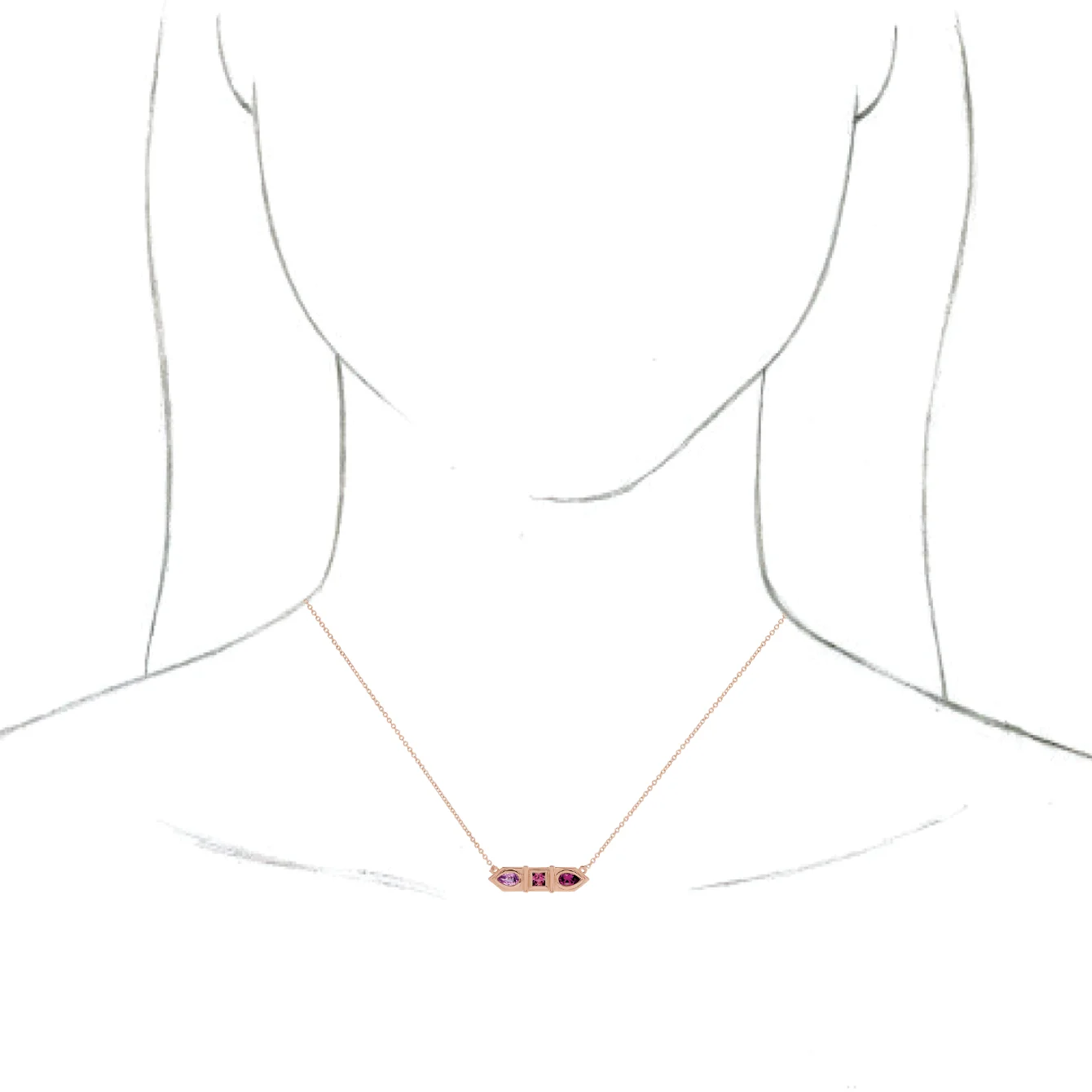 Geometric Bar Necklace, view 4
