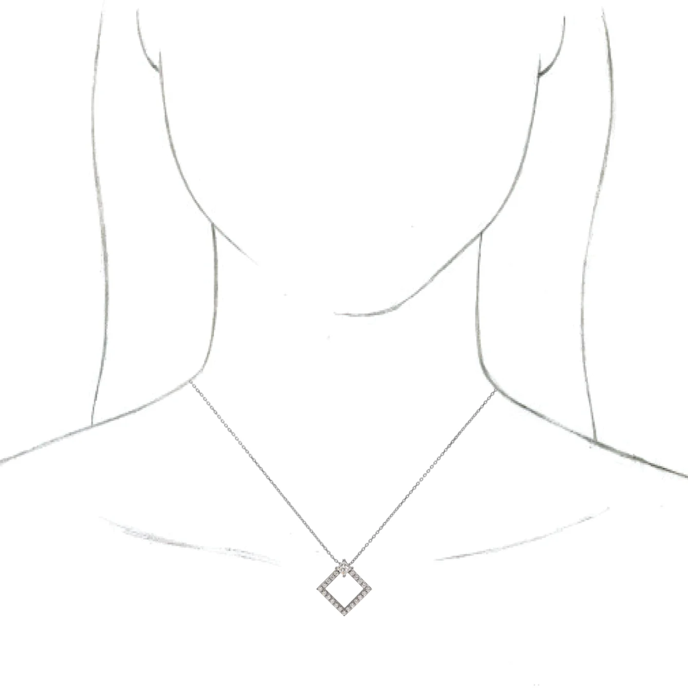 Accented Geometric Necklace, view 4