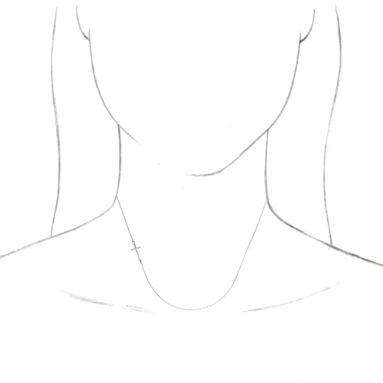 Sideways Cross Necklace, view 4