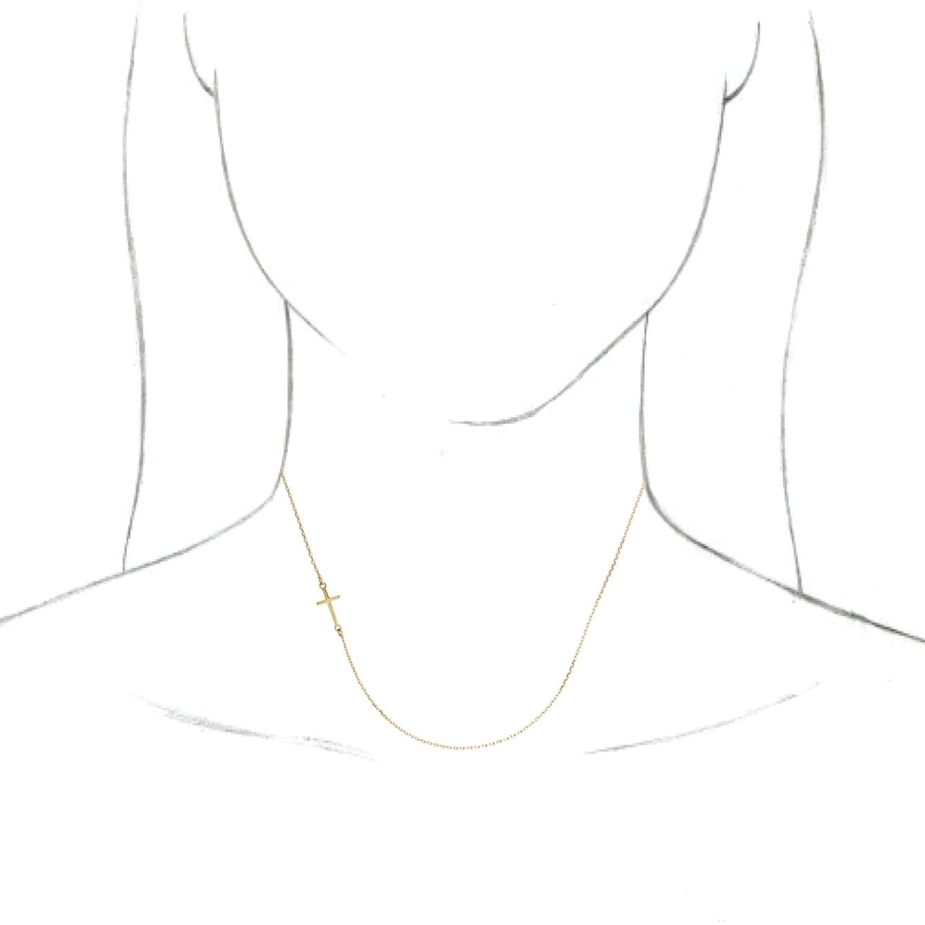 Sideways Cross Necklace or Center view 3