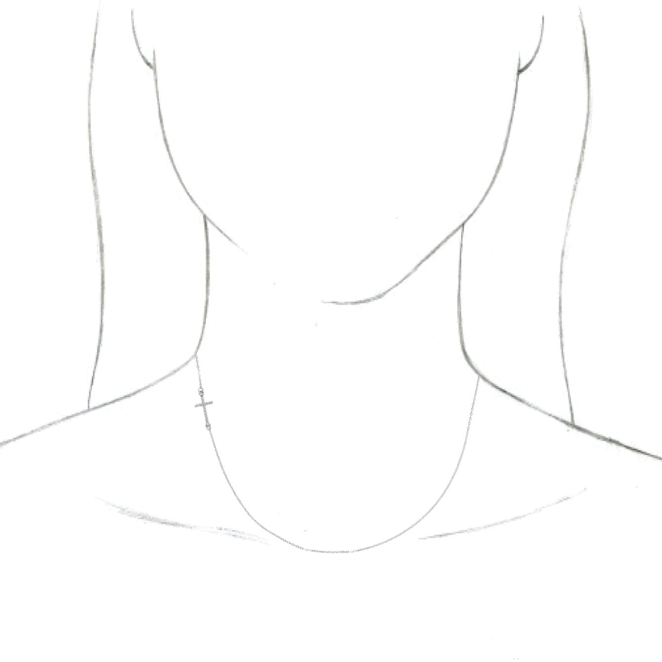 Accented Sideways Cross Necklace view 3